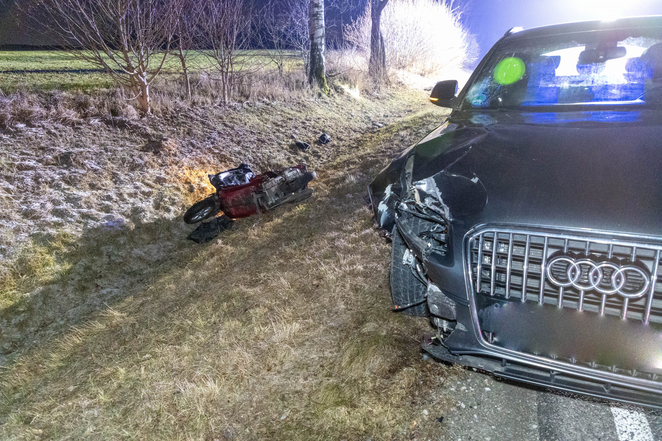 2026-01-22 Petersberg B254 Tödlicher Unfall Pkw gegen Roller